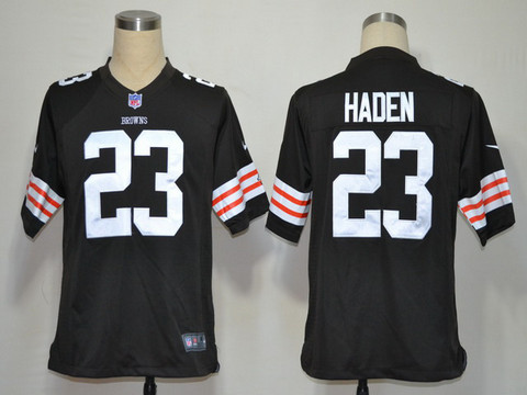 North NFL Cleveland Browns 23 Joe Haden Brown Nike Game Jerseys